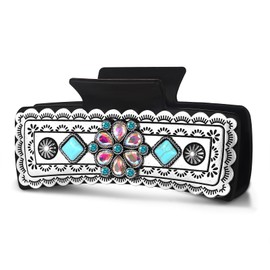 BVGA Western Hair Claw Clips for Women Turquoise Cowgirl HOWDY Hair Claws Western Hair Accessories Country Vintage Cowgirl Outfits Party Favors Gifts (Pattern E)