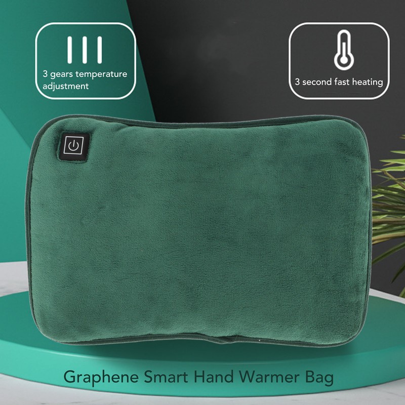 Electric Heated Hand Warmer Soft Cotton Velvet 3 Gears Temperature