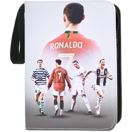 Football Trading Card Album, Trading Card Ring Binder, 4 Pockets/Page, 50 Pages, Holds 400 Cards