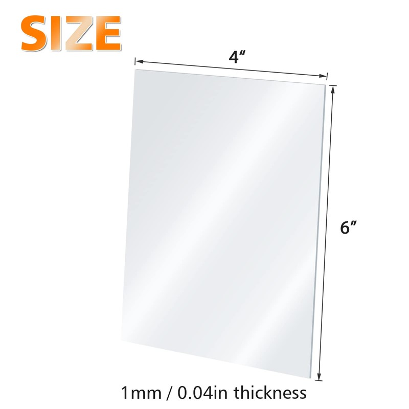 Egofine Plexiglass Sheets Acrylic Sheets 12 Pack of 4x6’’ 0.04