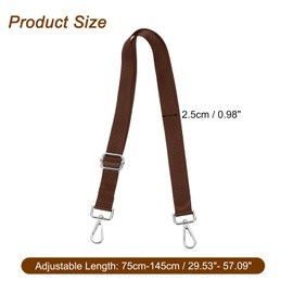 sourcing map Wide Shoulder Strap, 2.5cm Adjustable Purse Strap Replacement Crossbody Strap for Shoulder Bag Handbag, Dark Brown, Silver Pull Core Buckle