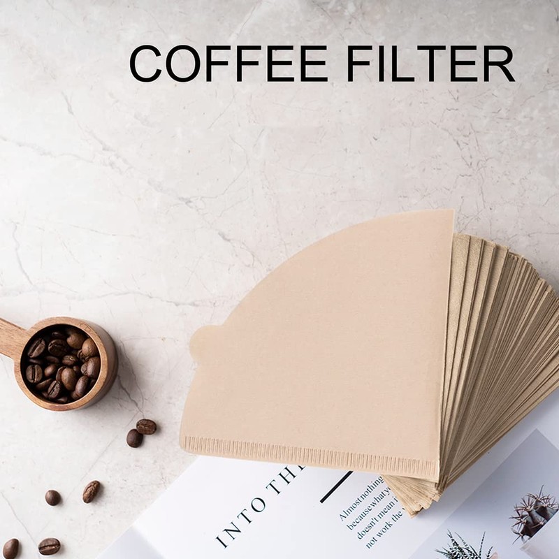 100 Pcs Coffee Filter Papers, Disposable Unbleached Cone Filter Papers