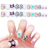 PEXIVOZ Pack of 24 Cute Fake Nails with Pattern, Artificial