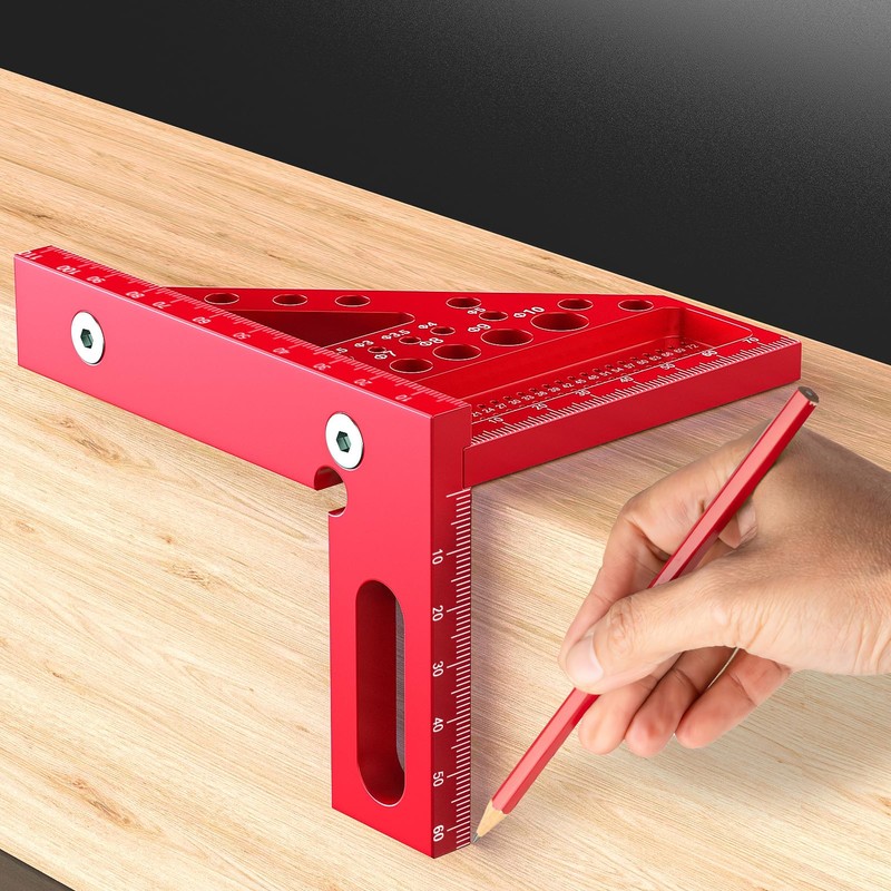 3D Mitre Angle, Multifunctional Protractor Woodworking 22.5°-90° High Precision Layout