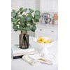 Briful Artificial Eucalyptus Stems in Black Glass Vase with Faux