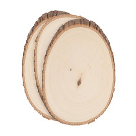 Walnut Hollow Basswood Round, Medium 7-9" Wide with Live Edge Wood (Pack of 3) - for Wood Burning, Home Décor, and Rustic Weddings