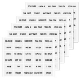 180Pcs Waterproof Labels for Travel Size Bottles, Clear Labels for Cosmetic Jars, Removable Bathroom Beauty Organization Labels, Refillable Bottles Sticker for Lotion Cream Body Wash Shampoo