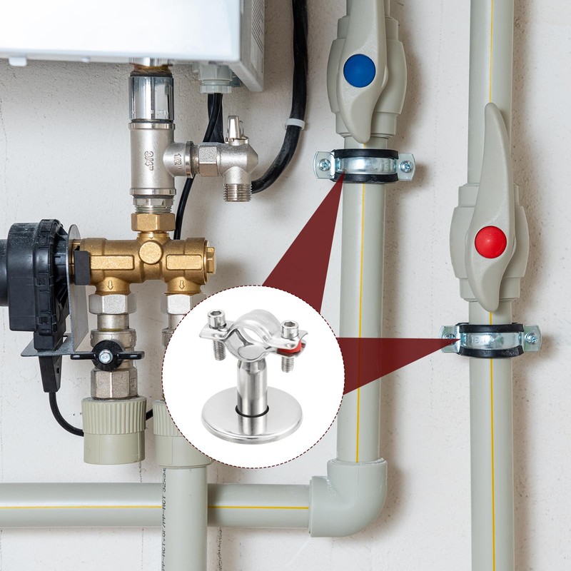 sourcing map Pipe Support, Stainless Steel Pipe Support Bracket, Adjustable
