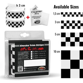 4R Quattroerre.it 2 x 3 x 39 cm Checks Trim Stripe Black & White Checks Trim Stripe 10217