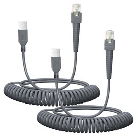 (2PCS) 16.4ft Coiled Scanner Charger Cable for Symbol/Motorola/Zebra DS2208 Cable CBA-U01-S07ZAR LS2208 LS4278 LS3578 DS6878 DS9808 DS4208 DS8108 DS8178 DS9308 DS9908 STB4278 LI4278 DS9208 USB Cord