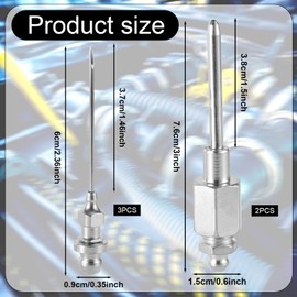 XIHIRCD 5pcs Grease Needles Nozzles, Stainless Steel Grease Gun Needle Nozzle with 2 NPT Threaded Narrow Needle Dispenser Bearing Grease Applicator Needle for Narrow Space Deep Metal
