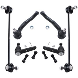 Detroit Axle - 6pc Front Suspension Kit for Chevy Aveo Aveo5 Pontiac G3 Wave Wave5 Suzuki Swift+ 2 Lower Ball Joints 2 Outer Tie Rod Ends 2 Sway Bar End Links Replacement