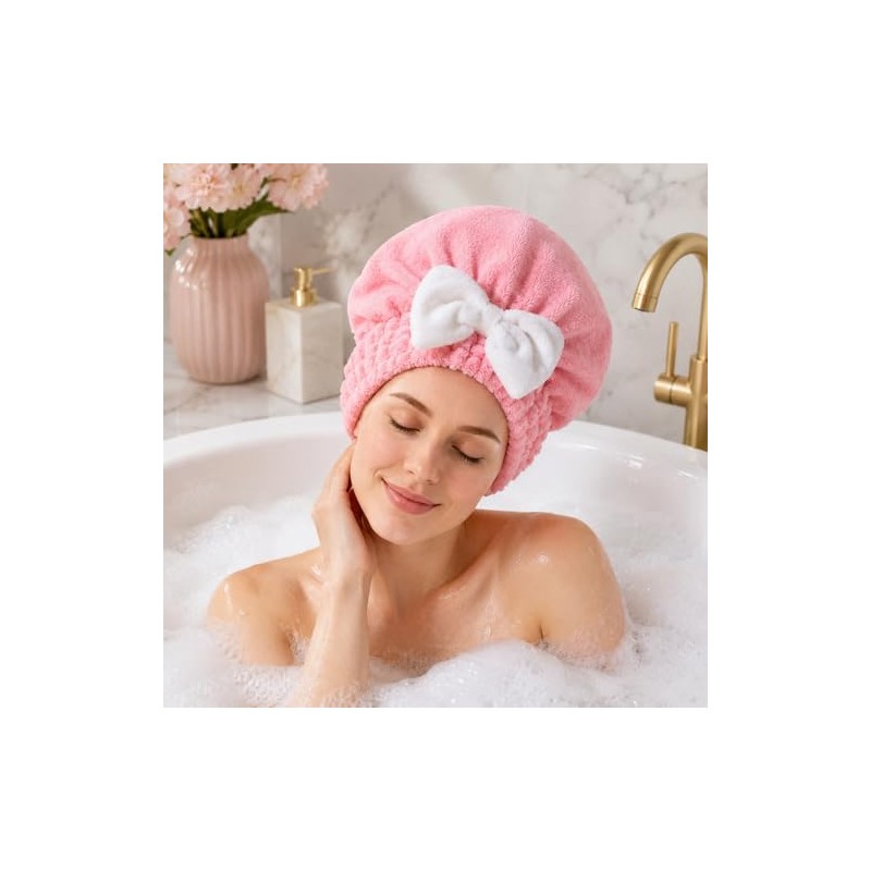 Gorro de microfibra para el cabello, suave y absorbente, de