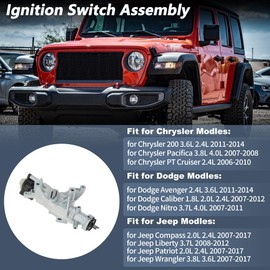 X AUTOHAUX No.68054822AB/5057297AF Ignition Lock Cylinder for Jeep Wrangler 3.8L 3.6L 2007-2017 for Chrysler 200 2011-2014 Ignition Switch Cylinder Barrel Lock