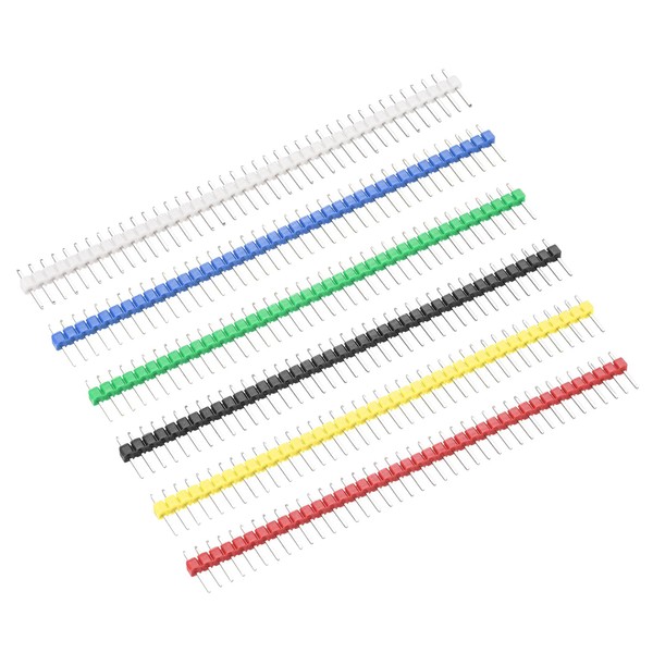 uxcell Male Pin Header Straight Single Row Breakable Header Connector PCB Pin Strip 40 Pin 2.54mm 5 Sets
