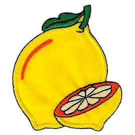 Lemon Yellow Iron-On or Sew On Patch for Clothes Embroidered Iron-On Patch Applique Lemon Patch Size 6.0 x 6.8 cm