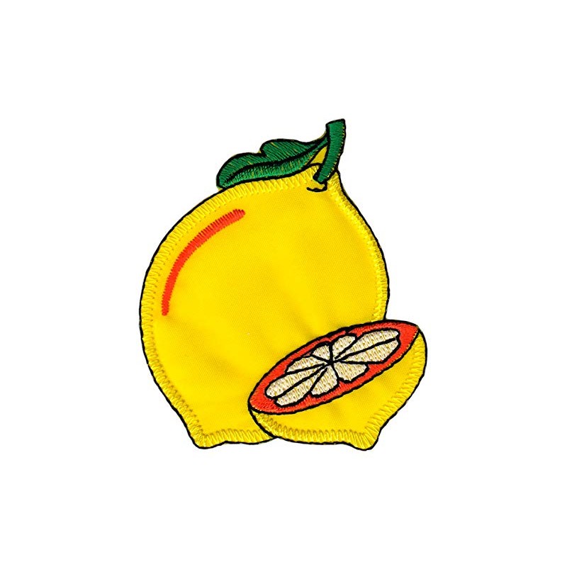 Lemon Yellow Iron-On or Sew On Patch for Clothes Embroidered