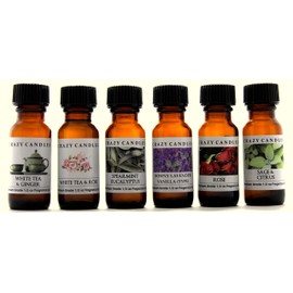 6 Bottles Set: Downy Lavender Vanilla (Type), Rose, Sage & Citrus, Spearmint Eucalyptus, White Tea & Ginger, White Tea & Rose 1/2 Fl Oz Each (15ml) Premium Grade Fragrance Oils
