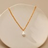 FanLeClair Pearl & Mother of Pearl Necklace 18K Gold Plated