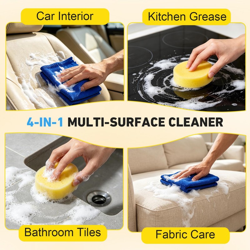 Foam Cleaner All Purpose, 4-in-1 Multi-Enzyme Foam Cleaner（2PCS）