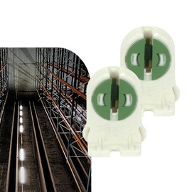 Satco T5 Lampholder; Slide-On; Rotary Locking; Rapid Start Applications; 1-1/8" Height; 7/8" Width; 5/8" Diameter; 120W; 600V; Part Number 80-1944(2 Pack)