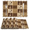 Coffee Placemats Set of 4, 12x18 Inch Seasonal Summer Table