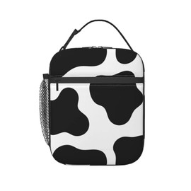 KUOAICY Cow Print Lunch Box Reusable Insulated Totes Lunch Bag Thermal Cooler for Boy Girls School Men Women Beach Picnic Travel