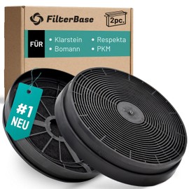 FilterBase® Activated Carbon Filter Pack of 2 for Respekta MIZ0023 | Klarstein Zarah Zelda Zola Balzac Aurora Aurica 10029385 10029387 10029388 10013866 10013867 10013868 | Bomann KF5 61 | PKm cf 110