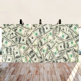 AOFOTO 6x3ft Scattered US Dollar Banknotes Photography Background Cloth Abstract Cash Currency Finance Money Kids Newborn Adults Family Portrait Backdrops Banner Vinyl Wallpaper Photo Studio Props