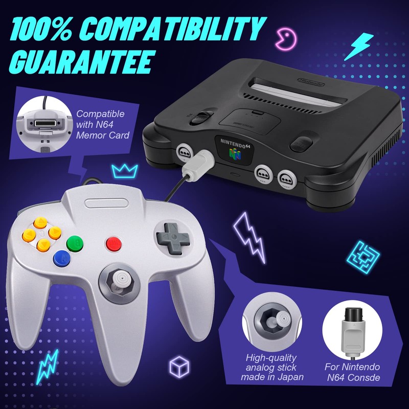 FISUPER N64 Controller Wired Classic Game Controller Joystick for N64