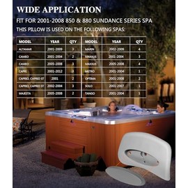 besttruck 6472-960 Replacement Spa Pillow (6455-467) with Insert (6455-482), Fit for 2001-2008 850 & 880 Sundance Series Spa, Gray