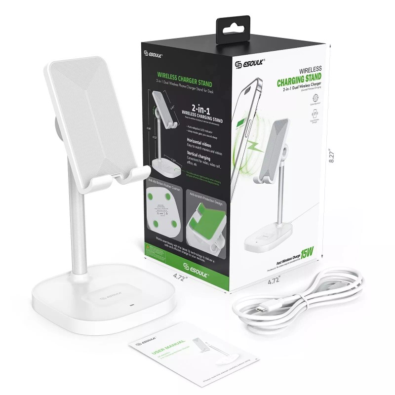 Esoulk 15W 2-in-1 Wireless Charging Mount Stand