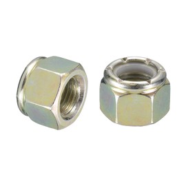 sourcing map 15Pcs 1/2"-20 Nylon Insert Hex Lock Nuts, Carbon Steel Self-Locking Nylon Insert Stop Nut for Industrial Construction Fasteners, Color Zinc&White