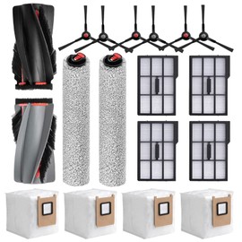 17 Pack Replacement Kits for eufy E25 Omni / E28 Omni Robot Vacuum, Accessories Parts with Main Brush, Side Brushes, Dust Bag, Roller Mop, Filter
