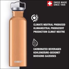 Sigg - Metal Water Bottle - Original - Made in Switzerland - Lightweight - BPA-Free - Carbonated Drinks - 17 Oz