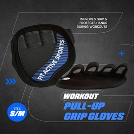 Fit Active Sports Weight Lifting Gloves for Men & Women - Durable Gym Workout Gloves with Grip Pads, Rubber Padding to Prevent Calluses | Blue, Small/Medium