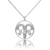 LoEnMe Jewelry Silver Plated Aries Woman Custom Made Engraved Sterling