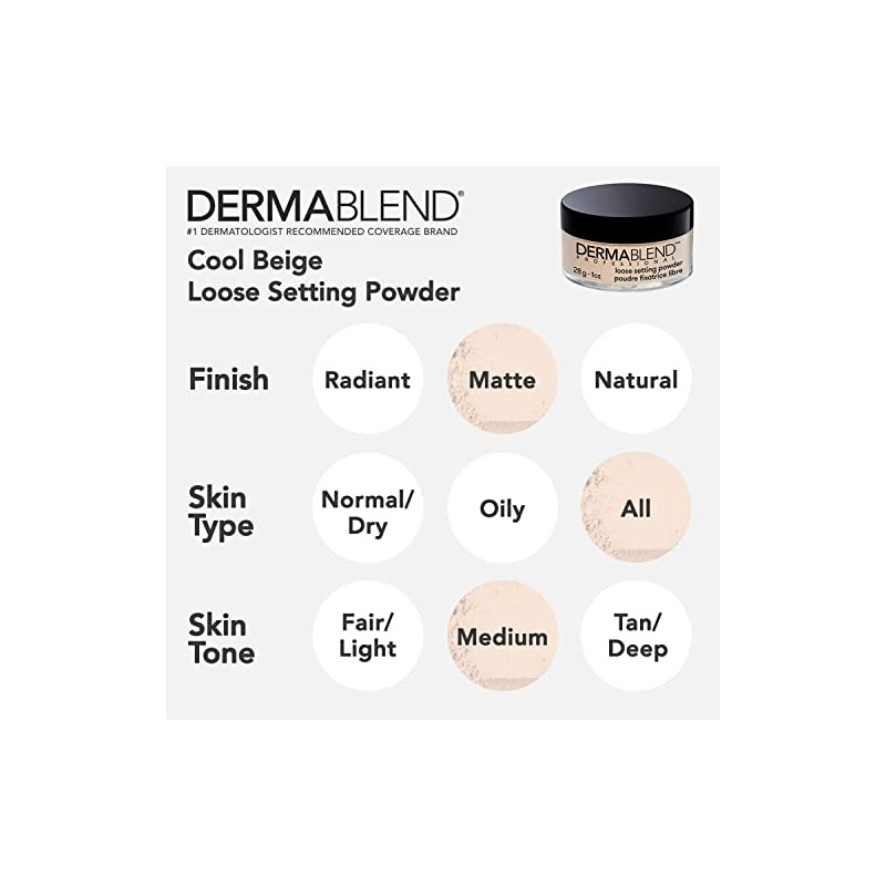 Dermablend Loose Setting Powder, Cool Beige, 1 Oz.