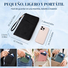 Porta Pasaporte Familiar con Bloqueo RFID (Negro)