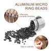 1000 Pcs 4mm Silicone Lined Micro Ring Beads for Weft