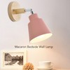 Macaron Bedside Wall Lamp Space Saving Pink Lampshade Wall Sconces