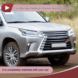 HEROFFIX Front Left Bumper Headlight Washer Nozzle Cover Cap No.8535460080A0 Bumper Trim Nozzle Cover for Lexus LX570 2016-2021 White Plastic 1 Pcs