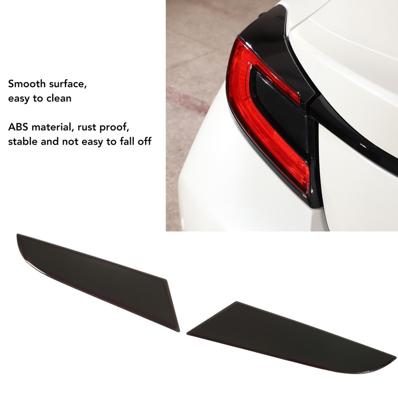 2PCS Tail Light Trim Cover Smoked Black Transparent Style Smooth