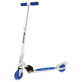 Razor A3 Kick Scooter for Kids Ages 5+ - Foldable, Lightweight, Large Wheels, Front Vibration Reducing System, Adjustable Handlebars, For Riders up to 143 lbs, Blue
