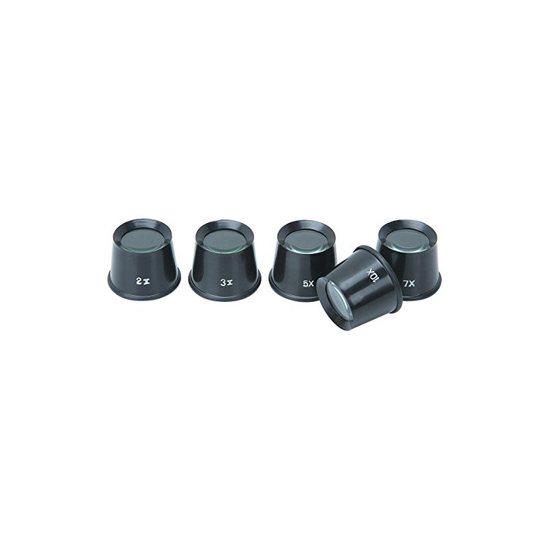 5 Piece Loupe Set 2x, 3x, 5x, 7x, and 10x