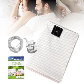 Grounding Mat Earthing UK, Grounding Bed Sheet with 10% Silver Fiber & 90% Organic Cotton, Natural Wellness and Healthy Earth Energy Mat (68×132cm)