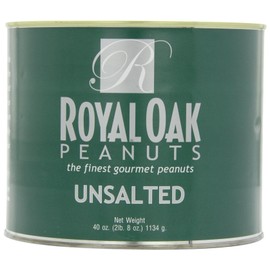 Royal Oak Gourmet Unsalted Virginia Peanuts, 40-Ounce Tins (Pack of 2)