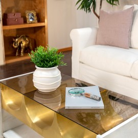 4" Decorative Magnifying Glass - Contemporary Marble Brown and Gray Rustic Ornate Magnifying Glass Decor For Home or Office Table Accent