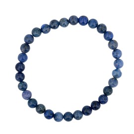 Taddart Minerals - 6mm Natural Gemstone Ball Bracelet on Elastic Nylon Thread - Handmade, Rubber