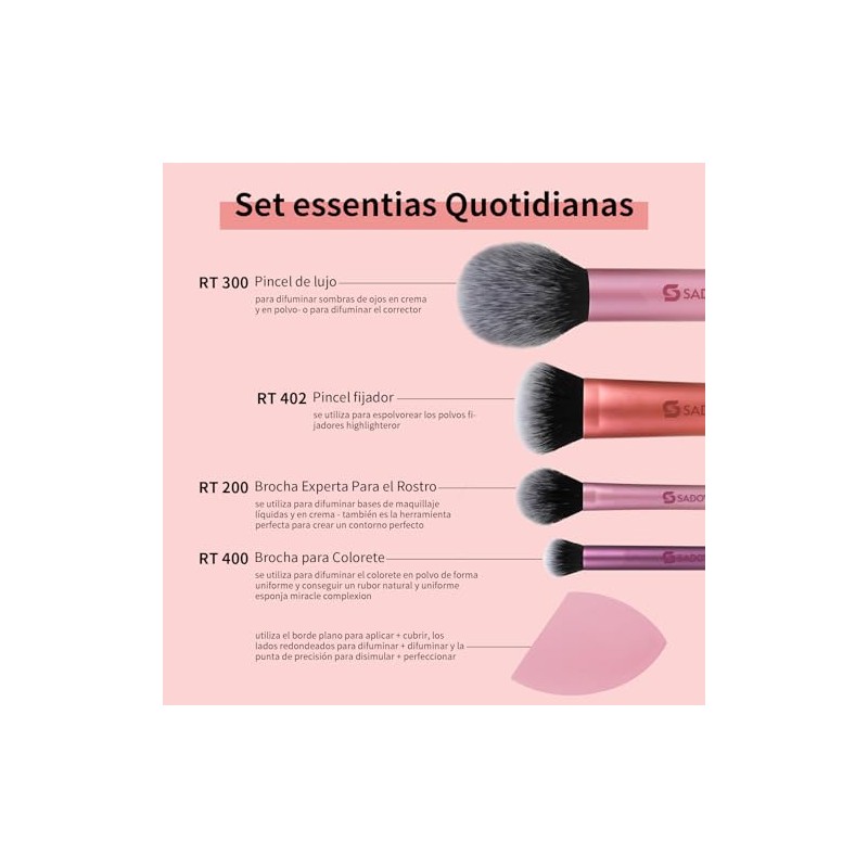 SADOWAY Set de brochas de maquillaje set de 5 piezas